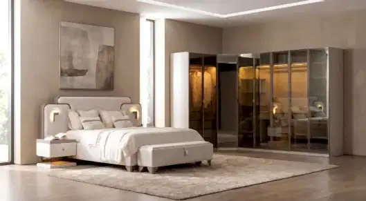 Zerre Köşe Dolaplı Yatak Odası Takımı